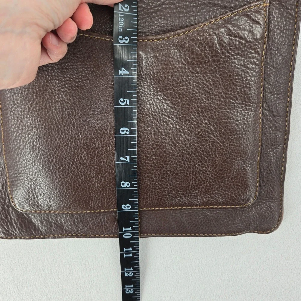 Brown Genuine Leather Crossbody Bag Adjustable Strap Distressed Vintage